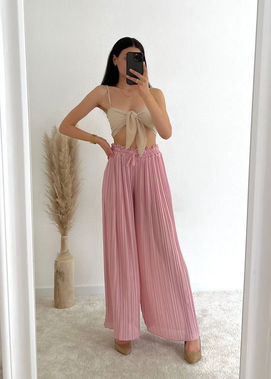 Plissee Hose „Zoe“ in Rosa